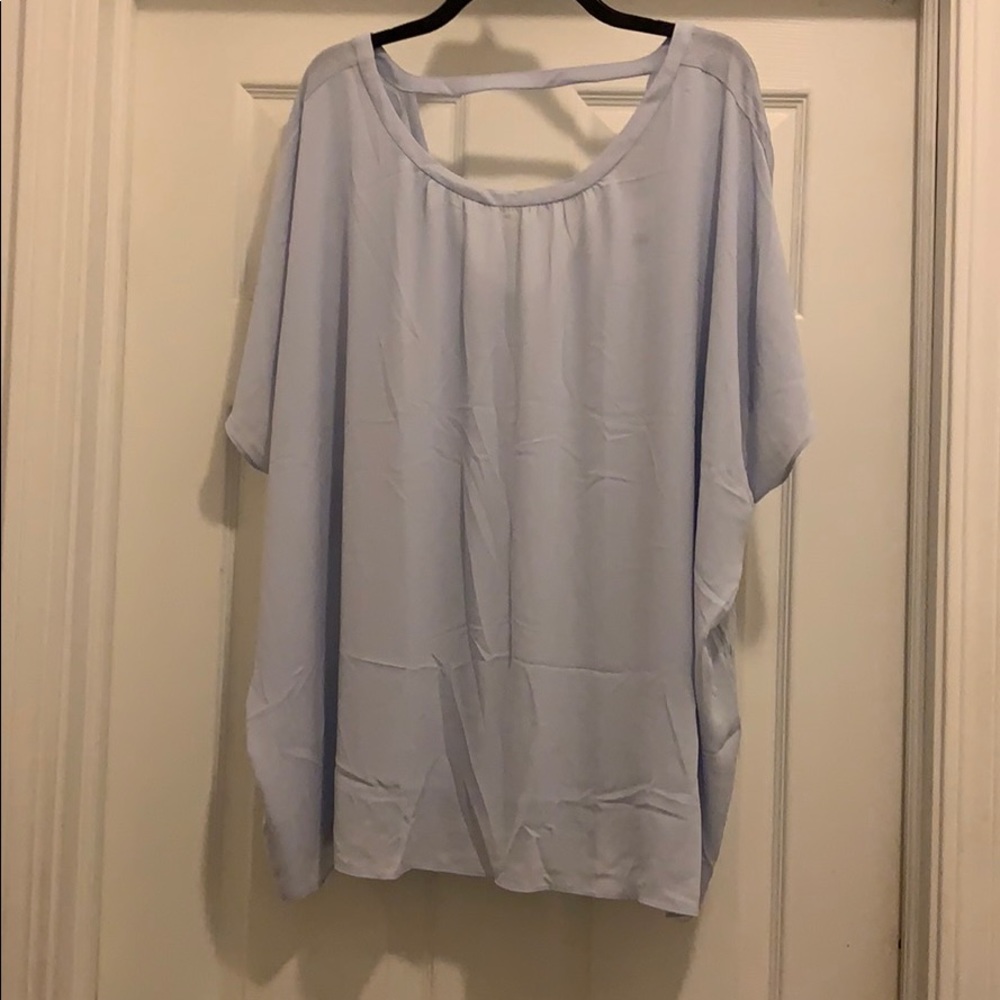 NWT Blue Mixed Media Loft blouse